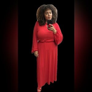 Elizabeth and James 
“Evy” A-line Maxi Dress in Red (orig $395)